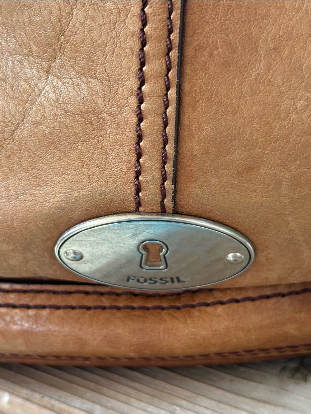 Vintage Fossil Tan Weathered Leather Shoulder Saddle Bag Adjustable Strap w
Key - Picture 5 of 13
